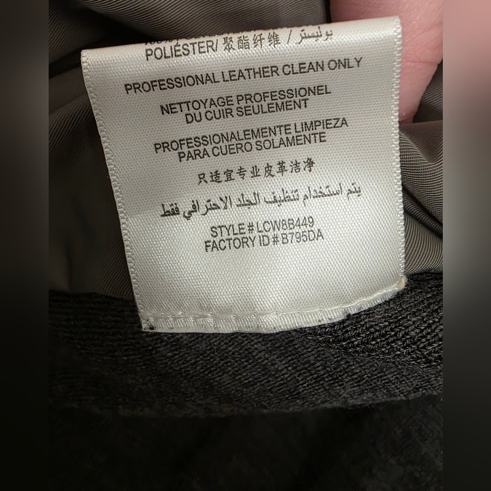 BCBGMAXAZRIA Olive Green Leather And Merino Wool Vest - Picture 6 of 9